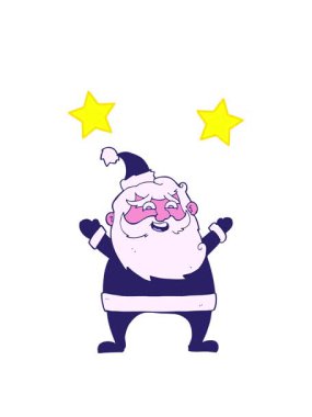 dönen yıldızlar neşeli Noel Baba çizgi filminin animasyonu