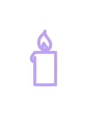 yanan mum sembolü simgesinin canlandırmasını renklendir
