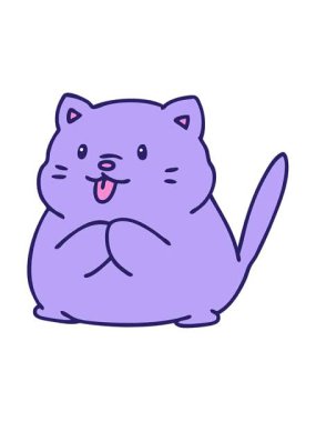 Küçük sevimli bir kedinin titreşimli animasyonu.