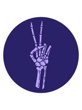 İskeletin barış işareti veren animasyonunu bob ve duraklat