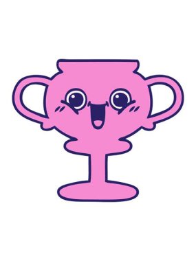 Güzel bir kupa karikatürünün basınçlı animasyonu