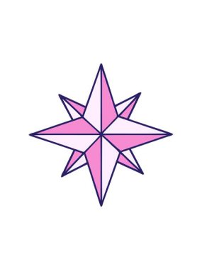 Bir yıldızın neon ikonik dövme tarzının hareketli animasyonu