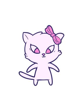 Çizgi film kedisinin eğlenceli bir illüstrasyonunun hareketli animasyonu