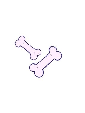 Çizgi film eski kemiklerinin yatay titreşimli animasyonu