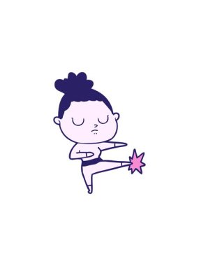 Karikatür sakin kadın animasyonunu böler