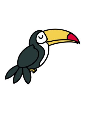 Brezilya Tukan kültürel hayvan ikonunun parlak ışık efekti