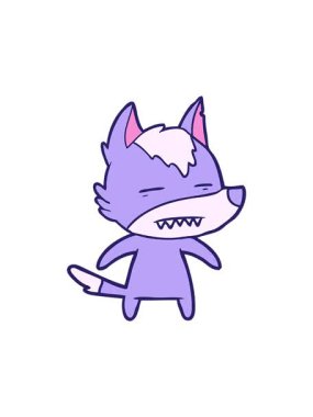 Karikatür kurtlarının dişlerini gösteren hareketli animasyonu