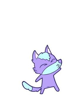 Çizgi film kurdu somurtmasının zıplama hareketi.