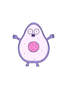 Çizgi film avokadosunun radyoaktif parlayan animasyonu