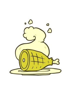 Çizgi filmin rengini değiştiren pişirilmiş et