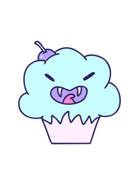 Korkunç bir cadılar bayramı vampir kekinin çizgi filminin basınçlı animasyonu.