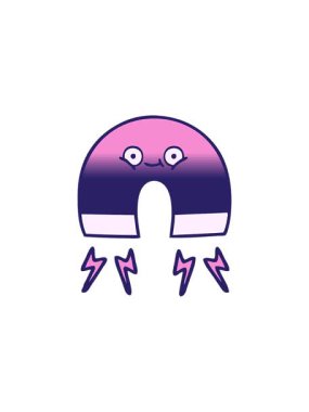 Bir mıknatısın gradyan gölgelendirilmiş çizgi filminin bölünme etkisi canlandırması