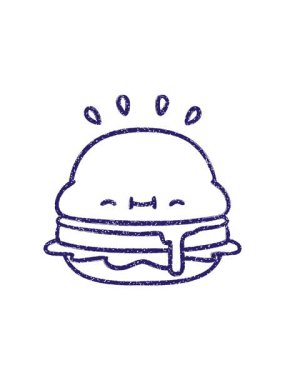 Sevimli Burger Kömür Çiziminin radyoaktif parlak animasyonu