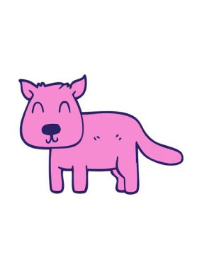 Çizgi film animasyonunun pixelize etkisi Sakin köpek