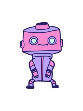 Karikatür robot tasarımının titreyen hareketli animasyonu