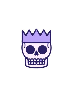 Bir kafatası ve taç imgesinin gösterişli satış animasyonu