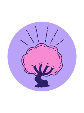 Dövme stili ağaç tasarımının dönen hareketli animasyonu