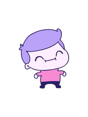 Dikkat çekici bir şekilde Kawaii 'nin yaşlı adamın serbest çizim karikatürü.