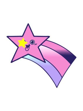 Parıldayan yıldızlar kayan bir gökkuşağı yıldızının gölgeli çizimlerinin animasyonunu etkiler.