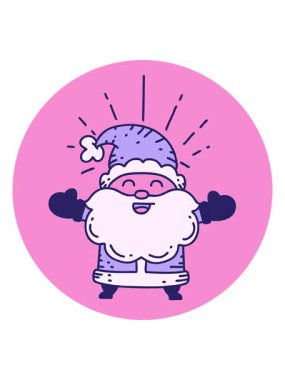 Dövme stili bir ikonun titreşimli hareketli animasyonu Mutlu Noel Baba Noel Baba karakteri