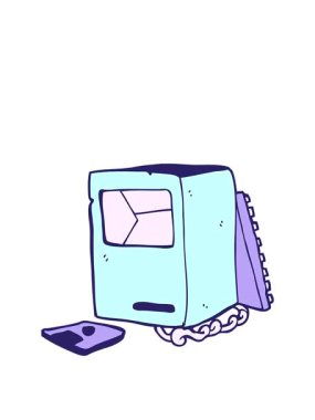 Kırık eski bilgisayarın animasyonunu genişletiyorum.