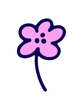 Basit çiçek resminin neon ışık efekti canlandırması