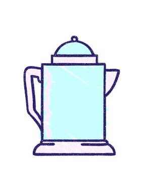 Kahve Kettle Tebeşir Çiziminin hareketli animasyonu