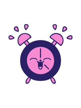 Çalar saatin sevimli çizgi filminin titreyen hareket animasyonu