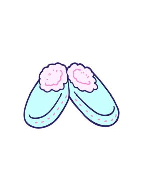 Çizgi filmin hareketli animasyonu. Rahat terlikler.