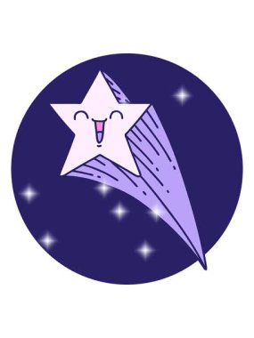 Dövme stili kayan bir yıldızın simgesinin simge etkisi