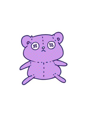 Oyuncak ayının dikişli çizgi filminin yıldız patlaması etkisi animasyonu