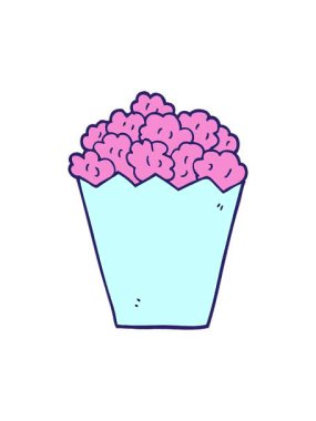 Patlamış mısır karalamalarının basınçlı animasyonu