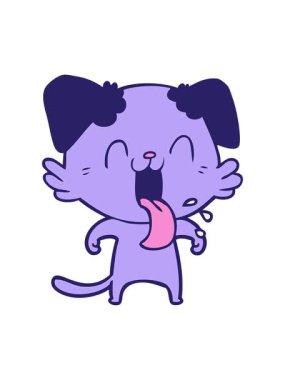 Çizgi film soluyan köpek tasarımının hareketli animasyonu