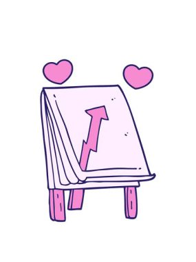 oklu karikatür karikatür çizelgesinin dönen kalpleri.