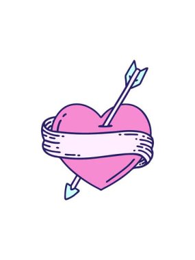 Okun kalp ve bayrağının hareketli animasyonu