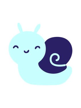 Karikatür salyangoz tasarımının titreyen hareketi