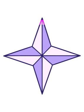 bir yıldızın ikonik dövme şeklindeki görüntüsünün canlandırmasını çalıştır