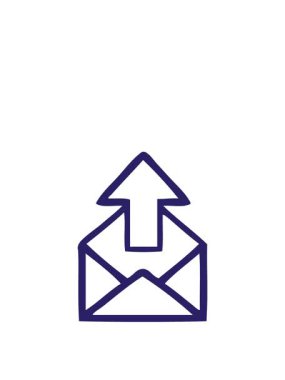 ok simgesi olan bir zarf karikatürü çizerek çizgi animasyon oluşturuluyor