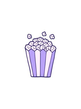 Çizgi film karalamalarının flaş animasyonu patlamış mısır.