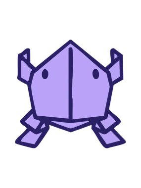 Japon katlanmış kağıt origami zıplayan kurbağanın ışık efekti