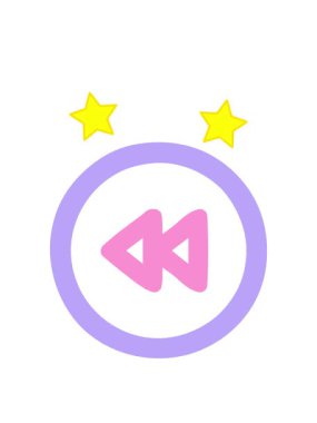 dönen yıldızlar için geri sarma düğmesi simgesi canlandırması