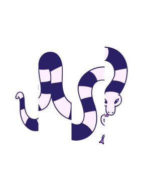 El çizimi çizgi film yılanının bölünmüş hareketi