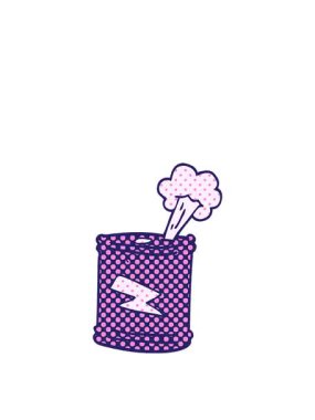 Çizgi film karikatürünün zıplama hareketli animasyonu.