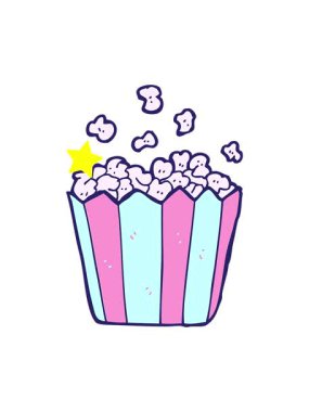 Parlayan yıldızlar patlamış mısır çizgi filminin animasyonunu etkiler.