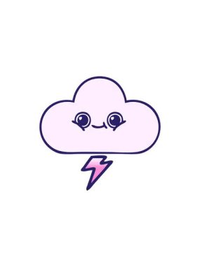 Bir fırtına bulutunun gölgeli çizgi filminin çarpıcı satış animasyonu