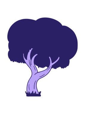 El çizimi karikatür bir yaz ağacının karalamalarını salla ve durdur