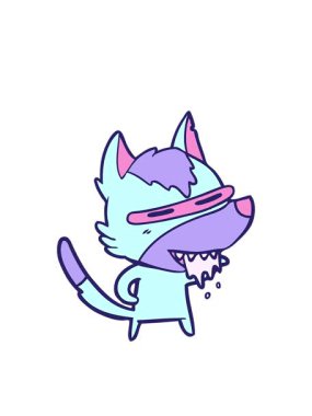 Yanıp sönen radyal çizgiler Aç Kurt çizgi filminin animasyonu