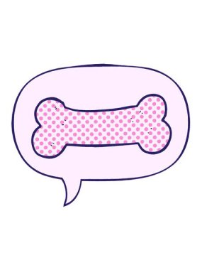 Çizgi roman tarzında konuşma baloncuğu ile şirin çizgi film çiziminin hareketli animasyonunu oynat