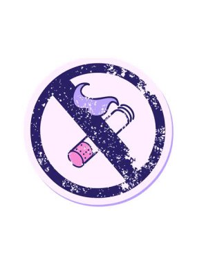 Sevimli bir çizgi filmin sıkıntılı sticker 'ının animasyonunu aç. Sigara içmek yasak.