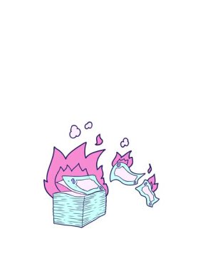 Yanan para çizgi filminin hareketli animasyonu